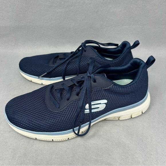 Skechers Flex Appeal Shoes Womens 8 Blue Running Shoes Sneakers 149303 - Picture 1 of 11
